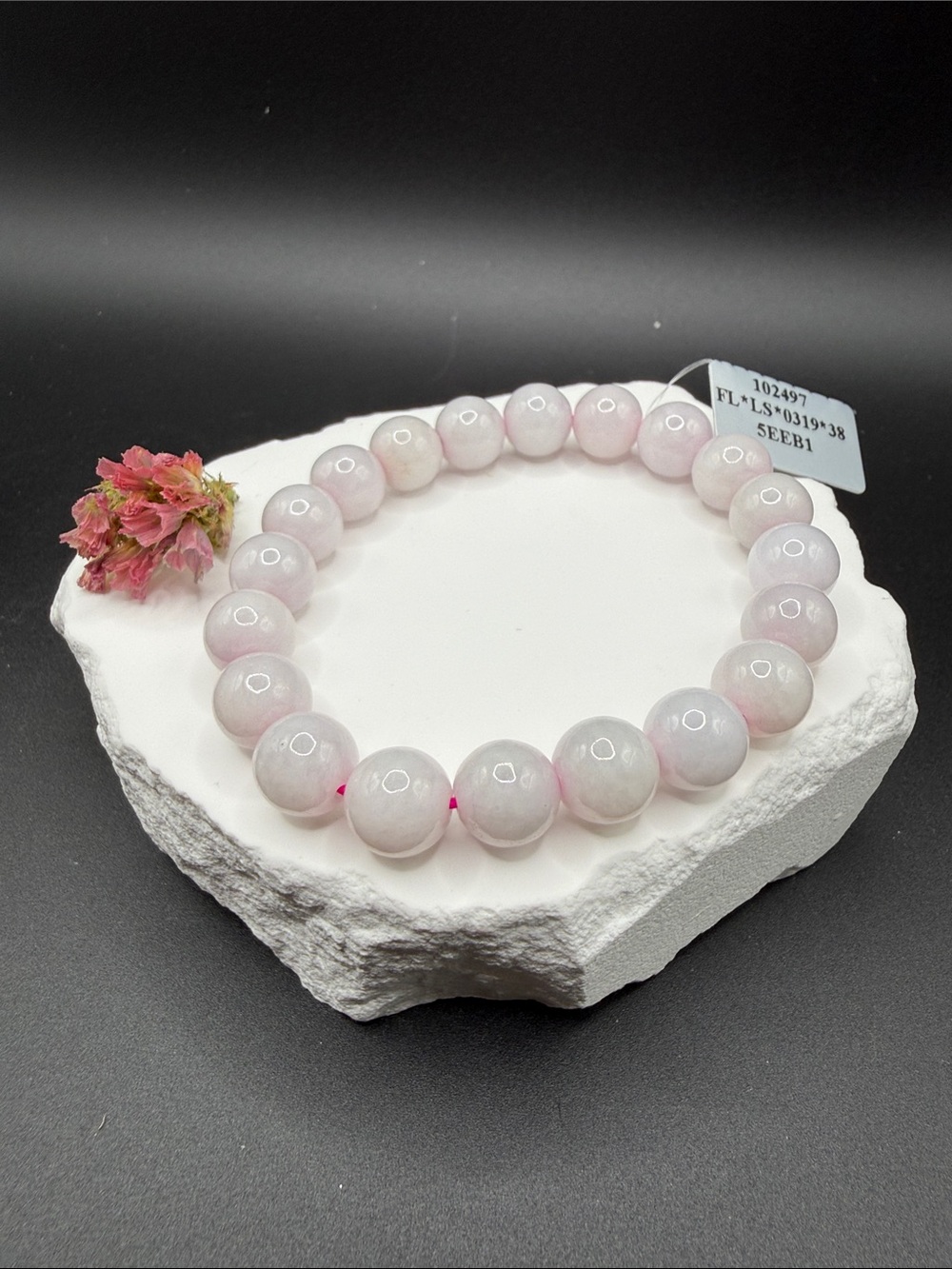 Elegant Light Pink Beaded Stretch Bracelet - Women Jewelry